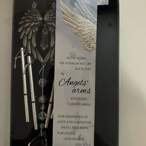 Angel Wing Wind Chime with Crystals